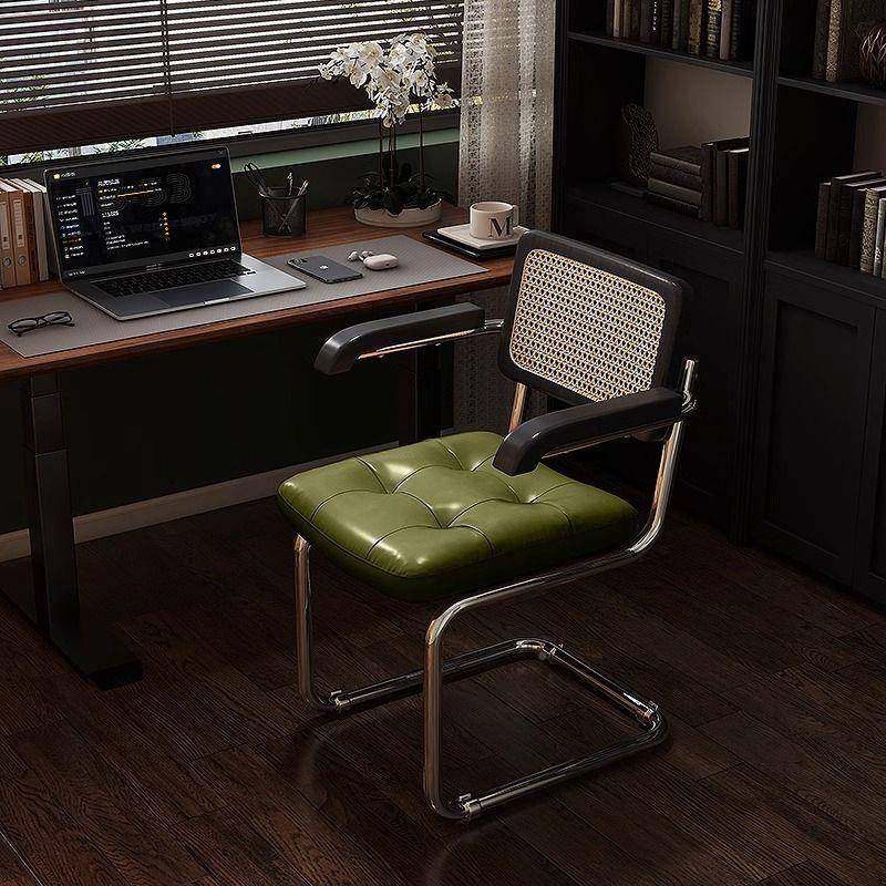 家用脑椅降藤编-椅复古舒适办公书房卧室学习书桌电椅子靠背升转