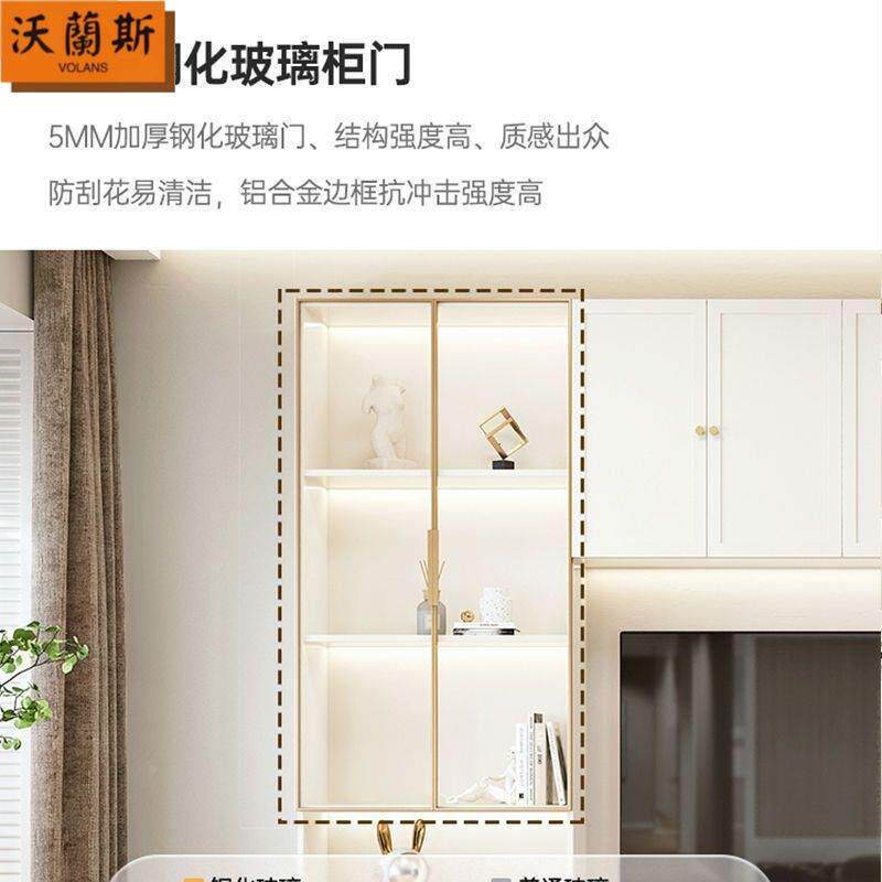 电视柜背景墙柜代满墙收776客纳现储物柜组合柜子一简体厅家用约