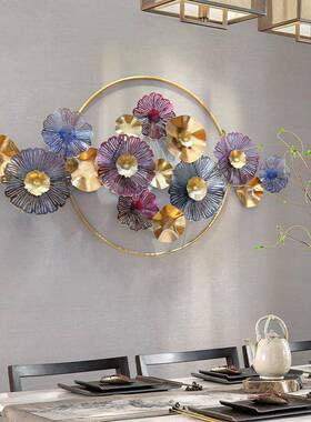 新墙中式客厅色金轻奢铁艺墙面装饰餐厅壁挂式创意立体金SM65074