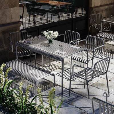 北欧工业风户桌外奶茶店咖厅桌椅铁49175室艺内外露天简约啡休闲