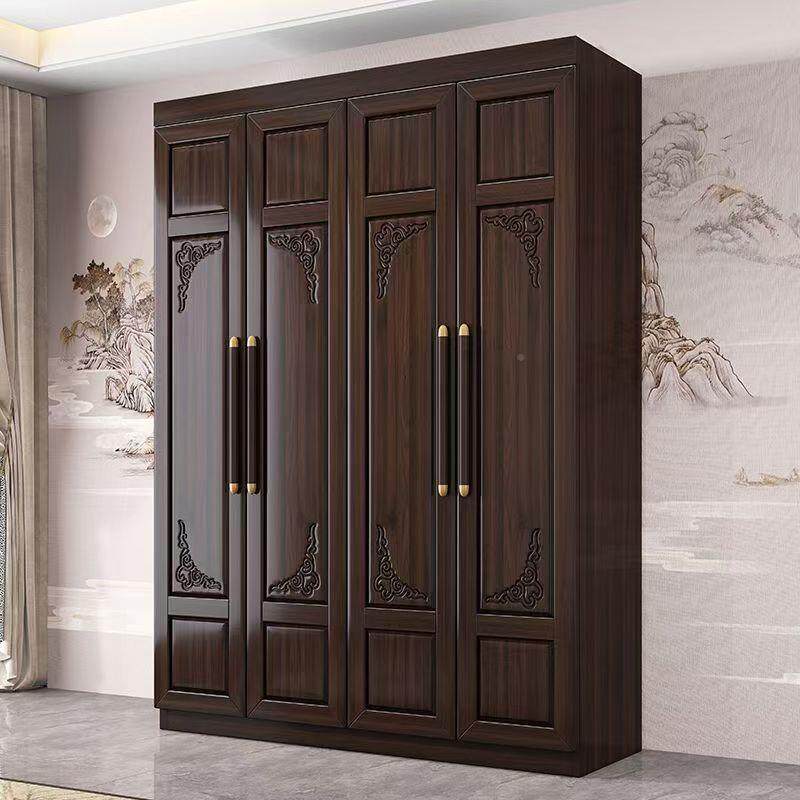 家大用户大小型全实木衣柜长款房间大衣柜容实木衣柜带边量柜顶柜