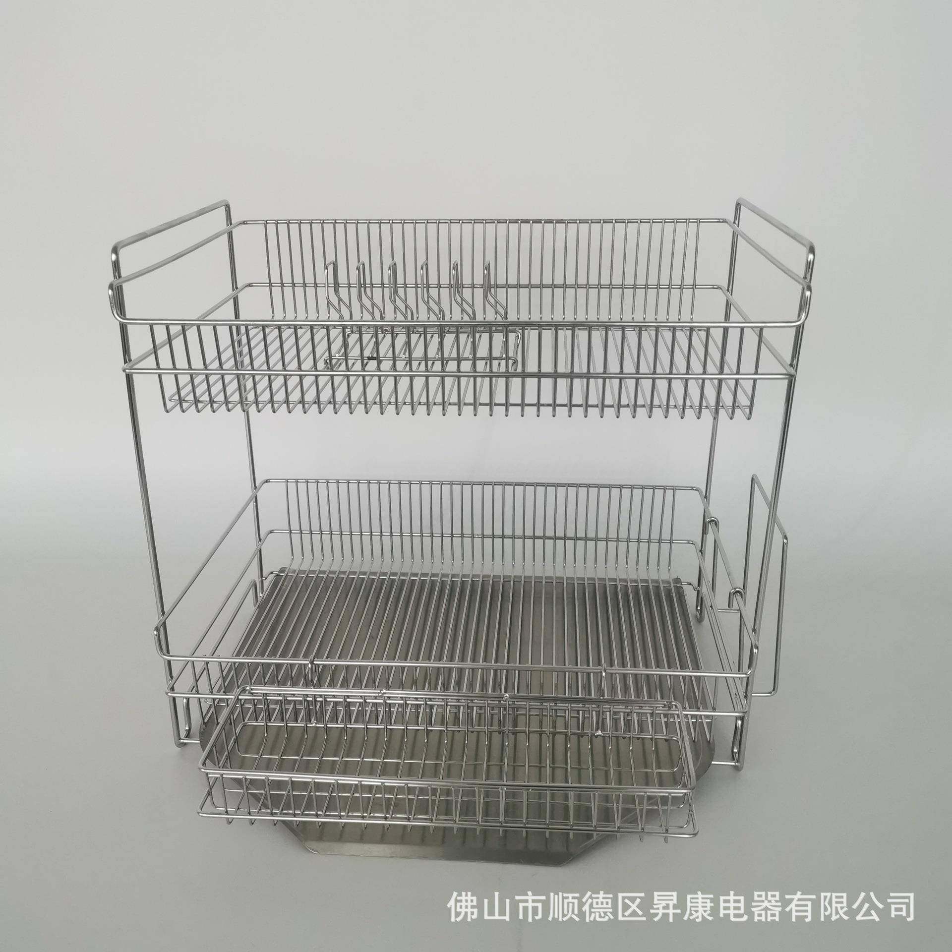 式不锈钢碟架台面SK-24117双层沥水碗碗架家洗菜盆水槽晾用韩碗置