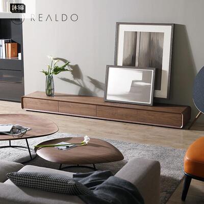 视北欧极胡桃电柜轻奢窄电视机柜RDFC4021茶几实木简约现代小简户
