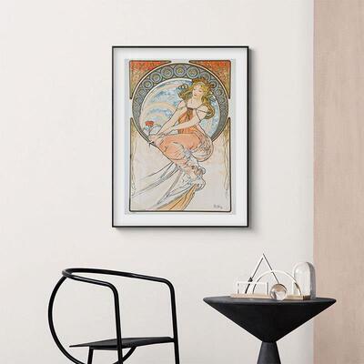 阿尔丰穆夏黄道十20211201古二宫挂画美式复客厅饰画餐装厅斯玄关