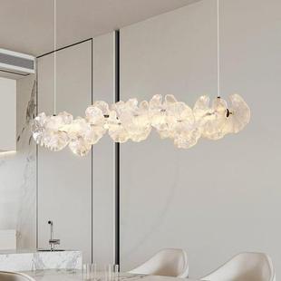 轻奢客吊厅冰感荷玻璃灯光奶油风现代设计卧室大厅主灯餐783厅灯