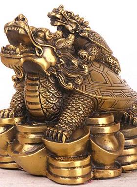 杨金0117铜记铜龙龟摆件厂家龟创意礼品钱龙母子龙八卦龟