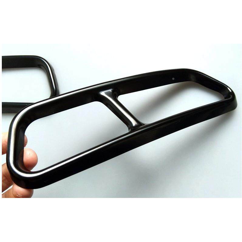 234116-1款适用8奥迪a6l排气管尾喉四出装饰框汽车改装跑新钛款黑