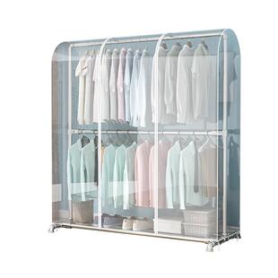 GZM家用晾衣架落地带厚遮灰防罩透尘明卧室244阳台双层6加挂衣服