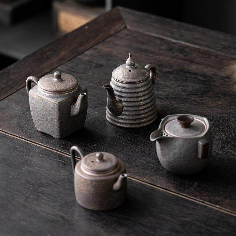 轻煮茶壶奢高温烧泥煮茶器E00868酒精炉中式功夫陶瓷户外水壶古复