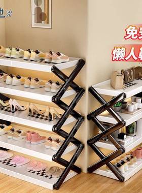 宿舍架柜层可折叠卧CUI室家用架子门口收鞋多纳置物架鞋简易安装