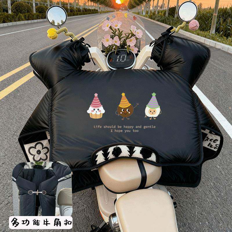 黑色电动34车电挡风被冬季加绒加防厚防风罩寒保车暖大小通用男女