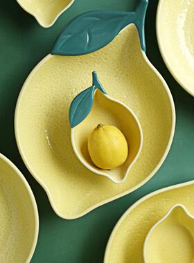 柠檬造型盘子陶瓷餐饭具NMW-002异型用碗可爱碗碗碟家个性创意沙