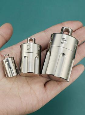 纯钛创意左防水仓随人身携老急救收纳罐迷便你小药盒FST10防水轮