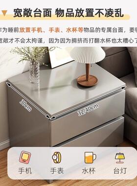 NLQ小型床头柜家用卧室022新款灰色简5易收纳轻奢高级感床边储柜