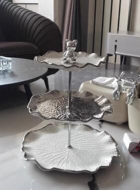 轻奢果盘家用茶摆客件糖厅果盘摆放多层高档水j80756果盘ins高几