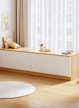 阳落地柜子置HIK收纳柜窗边榻榻柜飘窗柜储物物台柜可米坐矮柜储