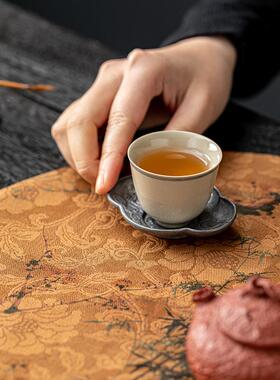 老料香云纱干泡茶席垫子41166新中式高禅意热双面端隔古复茶布茶