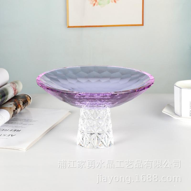欧式果水晶高端盘厂高档轻奢华简约装客厅别墅家居饰品摆jxp-001