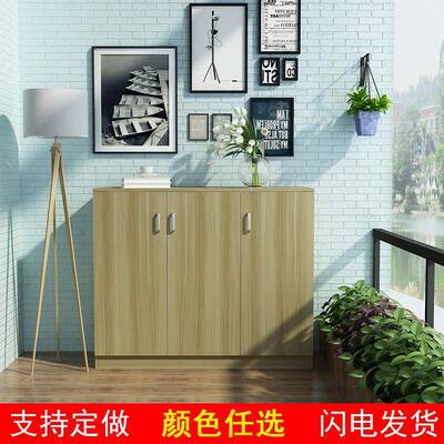 厂板家鞋休闲简约简组装式收纳储物柜子带易柜锁边柜地柜AOJ餐边
