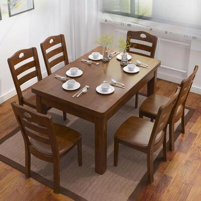 全小实木餐用桌椅组中户型餐桌家合NTM桌子长方形桌子简约现代西