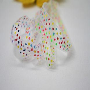 明织带缎幻圆波点梦印刷雪带纱丝带YJFdiy礼物包姚装 配饰16mm