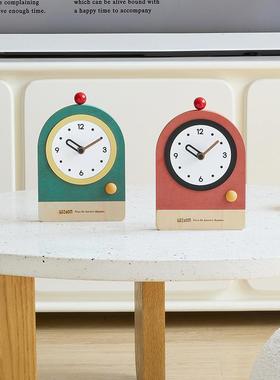 wozo装m屋准卧室inTYOS219s桌面摆o件饰座钟电视柜饰品台钟玄家关