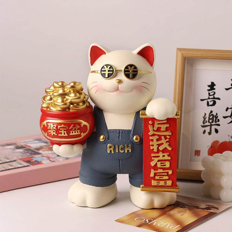 贝20240327汉美居送招财猫客厅高级摆件聚宝盆家玄装关饰品乔迁之