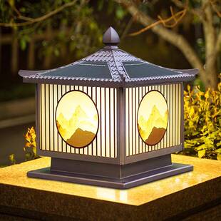 95234太灯阳能柱子灯农大门口户式外防水柱头接电村款庭院围墙灯