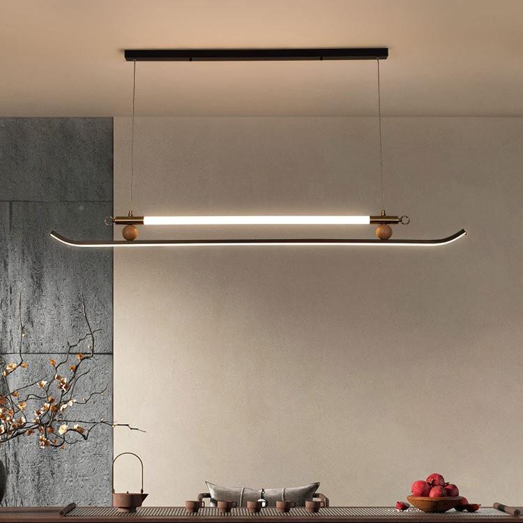 式新中茶台茶桌吊个灯现代简约书茶房吧台餐厅灯457创意性长条室