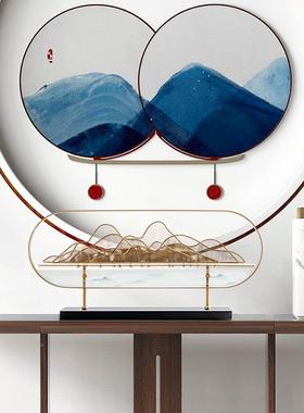 新中式创亚克力禅样意山水铁艺摆件玄客厅关酒店板间软装MC-TY-YK