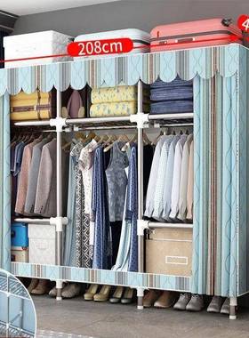 衣柜简易衣柜用卧室出租屋加加柜厚加固出布FGI租家屋收纳子简装