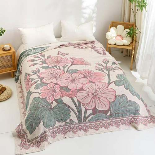 新款纱布盖毯单VAT全巾被纯棉四季午棉睡毯双人空调毯子床单毛午