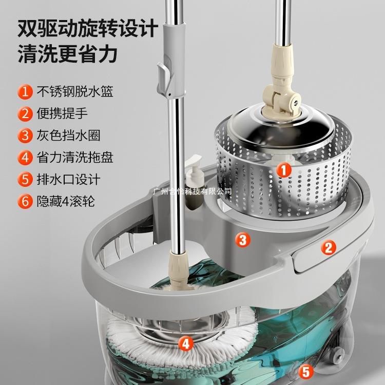 旋转拖免手家懒用人拖地神器拖布墩布桶自678动脱甩干把洗一拖地