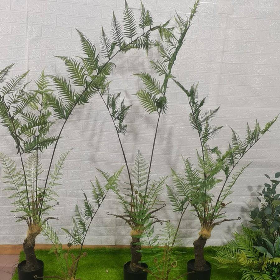 仿VHW真猴头蕨新款蕨草绿植热带植物盆蕨草栽金丝猴头假蕨盆景花