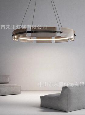 北欧客后现代大厅厅吊灯简约现餐代包间极简厅卧室圆形艺90756术