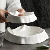 异DSZ盘高级感奢轻子陶瓷创意酒形店法式 甜品白色凉菜盘高端西餐