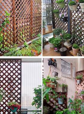 防腐木花园围栏栅外阳台花架爬户藤架网栏格护栏实隔木篱笆dB2l0G