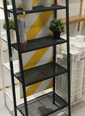 厨房物架卧书架白客室厅落阳地多层铁艺梯形台花置架储F96TS675物