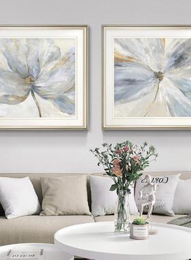 现代美式卉花抽象店玄关画画餐厅墙画卧室壁zy244挂画实木框酒装