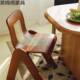 风简约 北欧 中古古轻复藤编卧室创意法式 实木靠餐椅奢爆背款