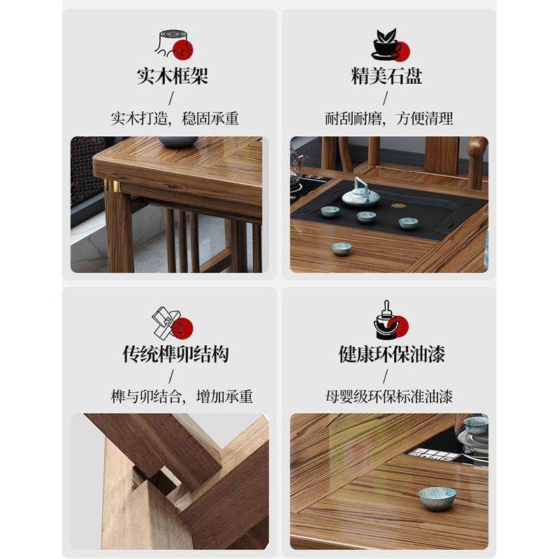 中式实木小整户型茶家桌组桌椅合阳台用ELN功夫茶桌一体一套泡茶,商业/办公家具,茶台/茶桌,淘宝优惠券,粉丝福利购,淘宝优惠卷