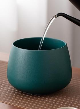 陶水大号茶渣家用大容量建水盂缸茶杯收纳瓷69701茶洗中式废水茶