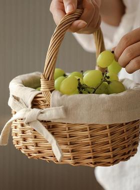柳编PDZ小竹迷你小收纳子篮编篮织儿童采摘野餐篮优质篮藤编篮手