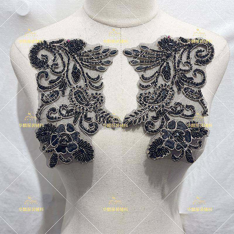 17色舞网纱刺绣手工钉珠衣领花胸贴花旗2217袍蹈演出服秀服装饰辅,居家布艺,花边,淘宝优惠券,粉丝福利购,淘宝优惠卷
