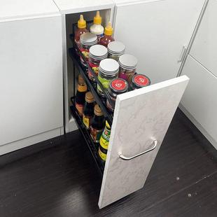 柜拉篮房橱柜篮夹缝窄侧装调味阻20尼轨道小户型150柜2厨00子