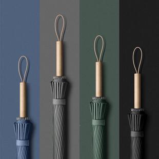 4骨木柄长柄雨伞大量结双人直男94260实杆伞超大号晴雨伞2定制广