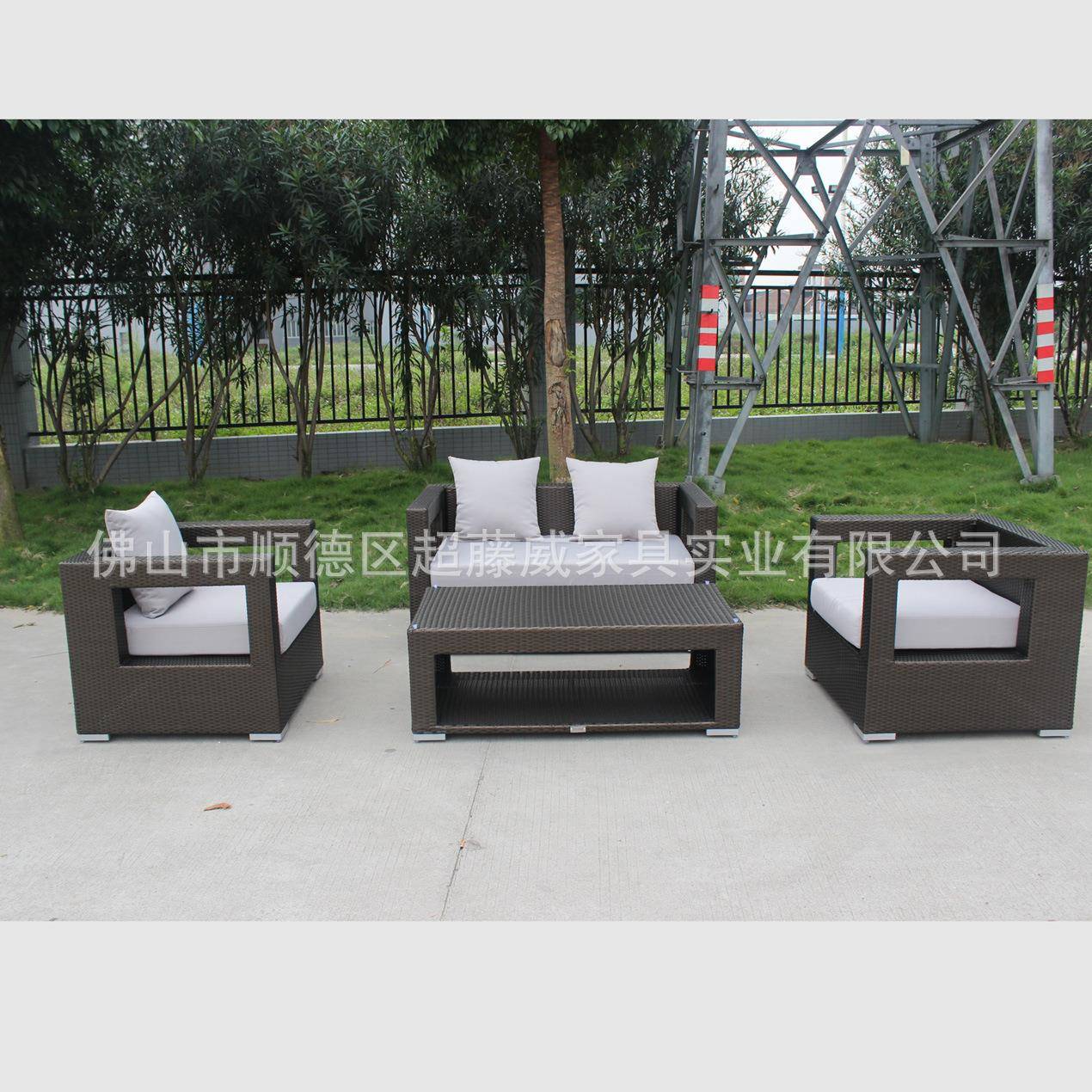 厂休家CF-611酒店餐厅藤编沙发闲藤艺藤外椅户藤家具仿四件套