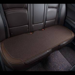 汽车坐垫亚麻四季无靠背三件套通风透气四季通用单片防滑贴合座垫
