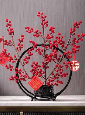 新HGM式花摆件铁艺软装饰品禅意客厅办书房公室玄关创中意梅西辰