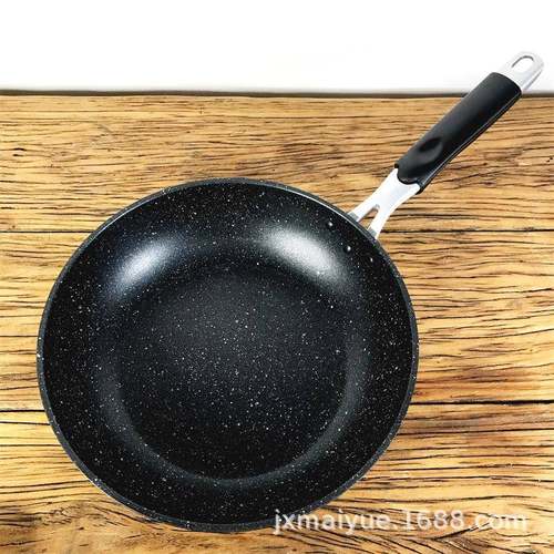 麦菜饭石锅不8263003粘锅30cm家用炒锅少油烟轻便易清炉洗复底电